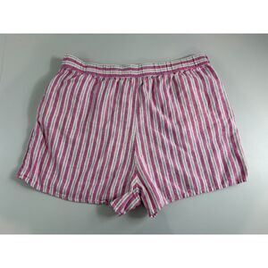Universal Thread Linen Blend Pull On Short Pink White Stripe Women's L Large